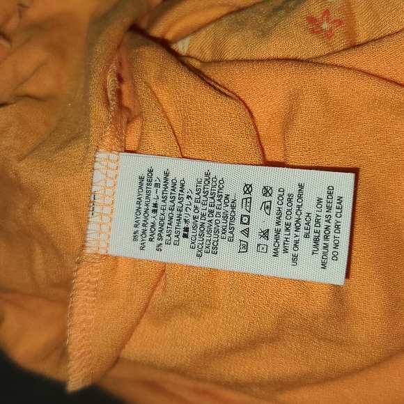 Free People Boho Dress Size Large Floral Orange - Picture 5 of 5